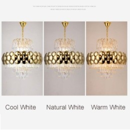 Plafoniera cu pandantiv din cristal galvanizat cu Aur Plafoniera decorativă de lux 60cm
