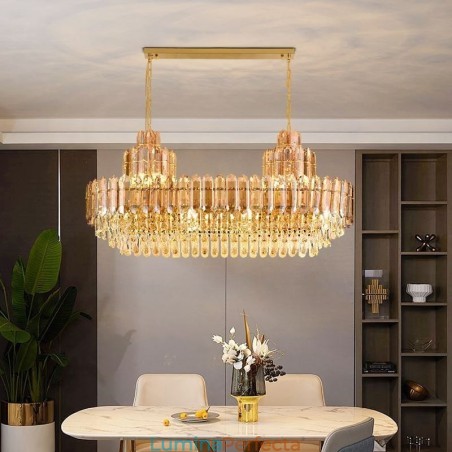 Plafoniera Decrativa de lux dreptunghiulara de cristal 100cm Plafoniera Decrativa de lux dreptunghiulara de cristal 100cm