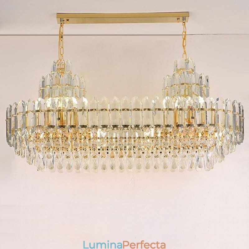 Plafoniera Decrativa de lux dreptunghiulara de cristal 100cm