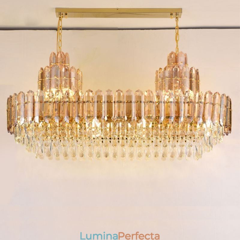 Plafoniera Decrativa de lux dreptunghiulara de cristal 100cm