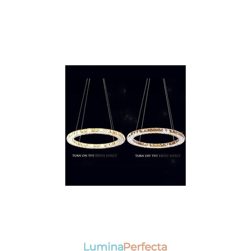 Pendantavan Cristal Lămpi Corpuri Moderne Chihlimbar K9 Inel Rotund Cristal 30CM