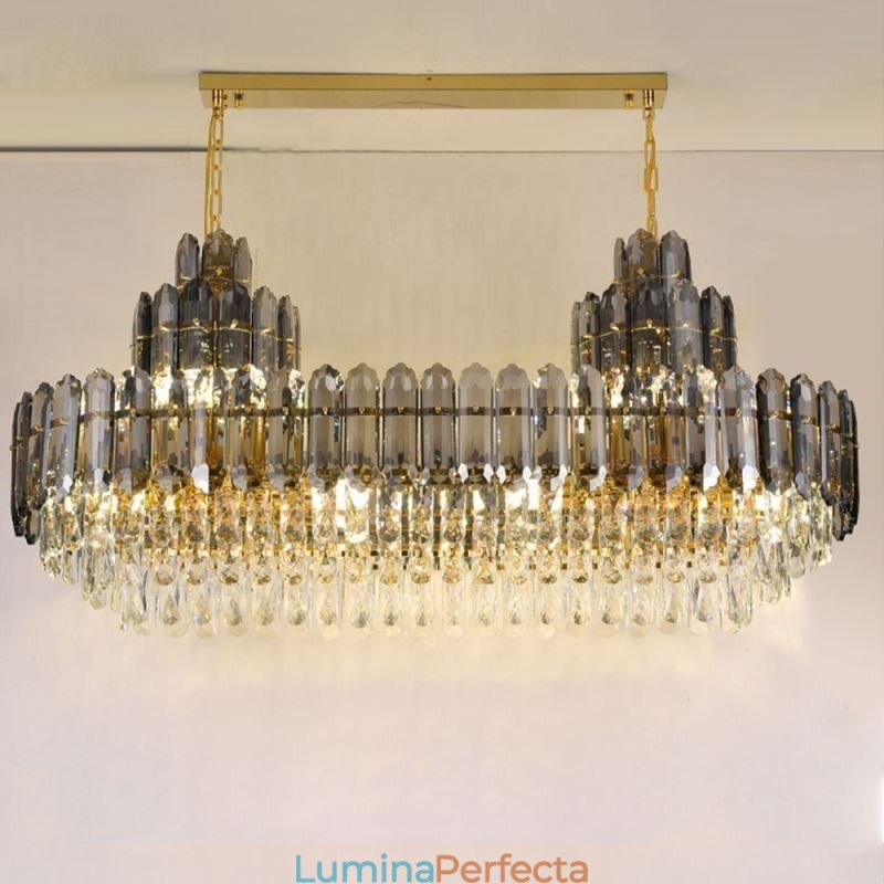 Plafoniera Decrativa de lux dreptunghiulara de cristal 100cm