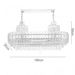 Plafoniera Decrativa de lux dreptunghiulara de cristal 100cm