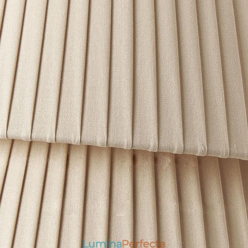 Lampă suspendată în stil crem franțuzesc Lampă de tavan cu abajur din material textil cu două straturi