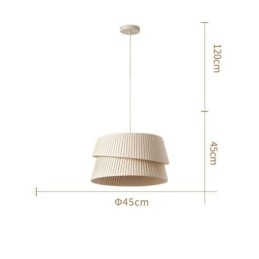 Lampă suspendată în stil crem franțuzesc Lampă de tavan cu abajur din material textil cu două straturi