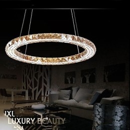 Pendantavan Cristal Lămpi Corpuri Moderne Chihlimbar K9 Inel Rotund Cristal 30CM
