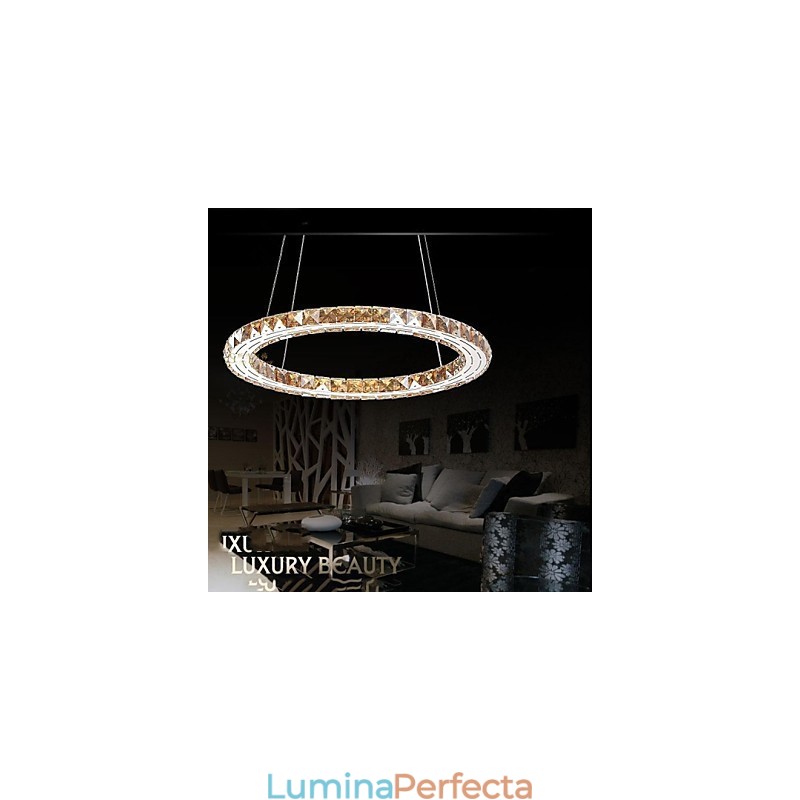 Pendantavan Cristal Lămpi Corpuri Moderne Chihlimbar K9 Inel Rotund Cristal 30CM