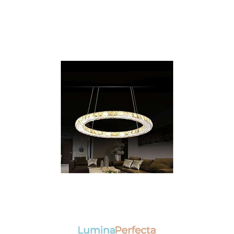 Pendantavan Cristal Lămpi Corpuri Moderne Chihlimbar K9 Inel Rotund Cristal 30CM