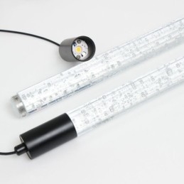 Plafoniera cu coloană de cristal neagră