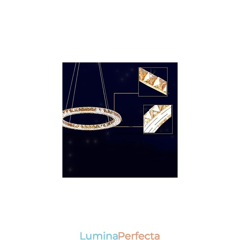 Pendantavan Cristal Lămpi Corpuri Moderne Chihlimbar K9 Inel Rotund Cristal 30CM