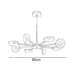 Lampă suspendată Plafoniera cerc minimalistă cu nouă capete