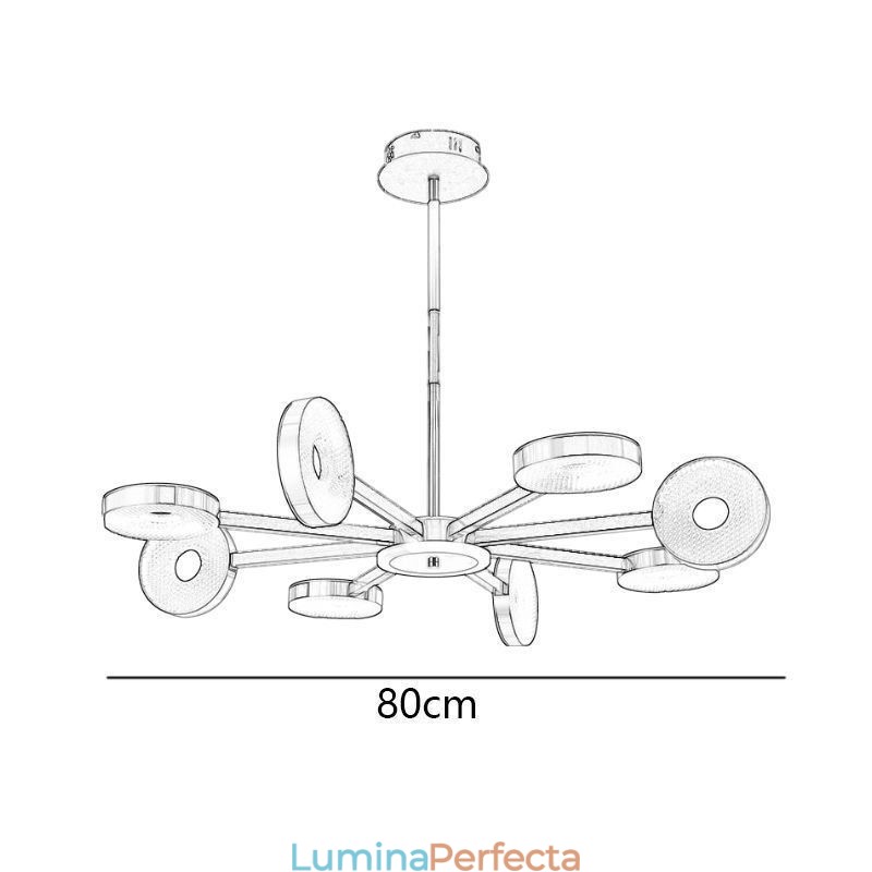 Lampă suspendată Plafoniera cerc minimalistă cu nouă capete