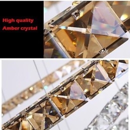 Pendantavan Cristal Lămpi Corpuri Moderne Chihlimbar K9 Inel Rotund Cristal 30CM
