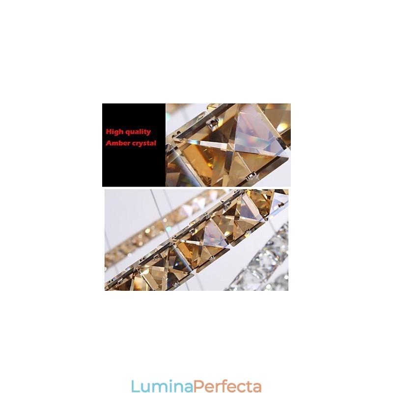 Pendantavan Cristal Lămpi Corpuri Moderne Chihlimbar K9 Inel Rotund Cristal 30CM
