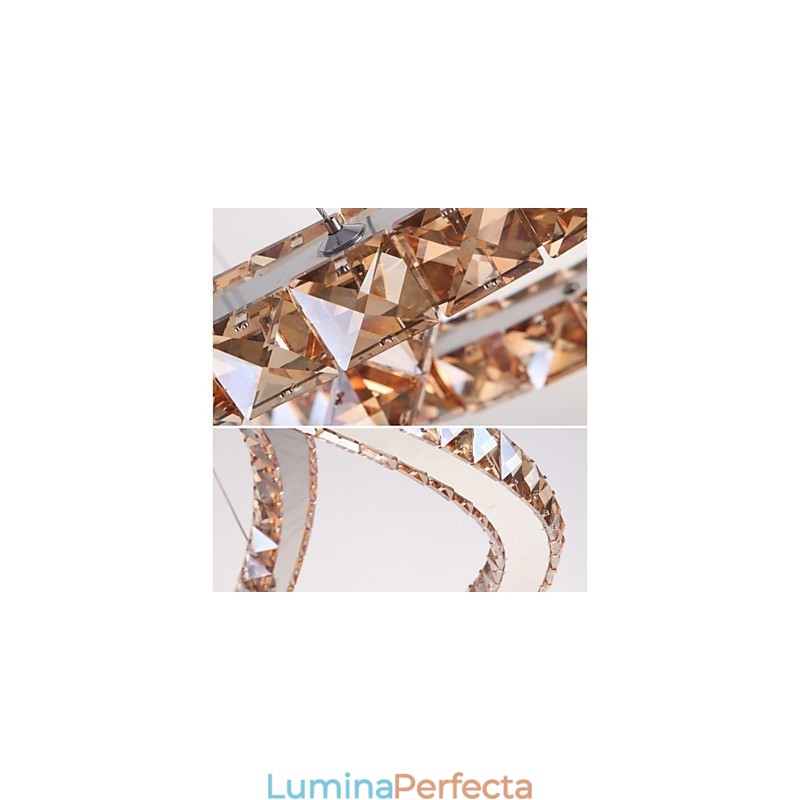 Pendantavan Cristal Lămpi Corpuri Moderne Chihlimbar K9 Inel Rotund Cristal 30CM