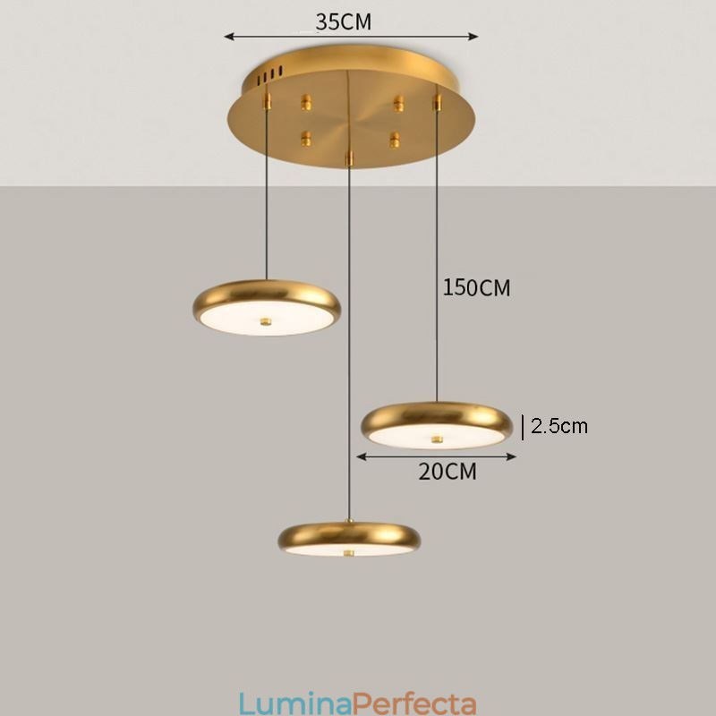 Lampă suspendată cu trei capete Lampă suspendată rotundă