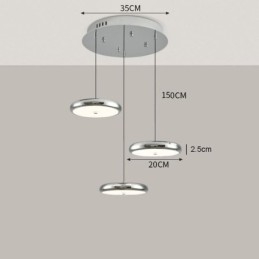 Lampă suspendată cu trei capete Lampă suspendată rotundă