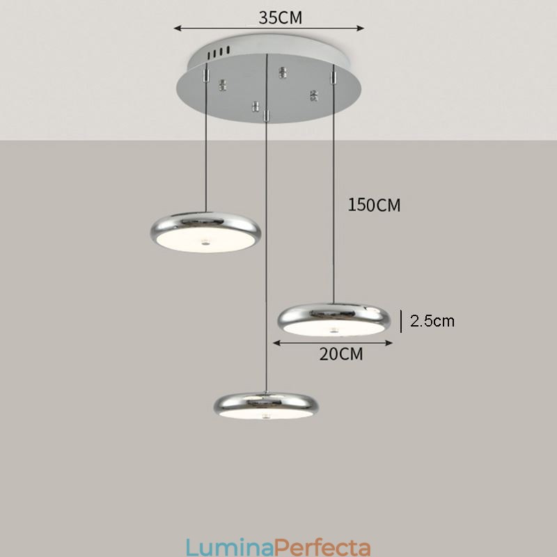 Lampă suspendată cu trei capete Lampă suspendată rotundă