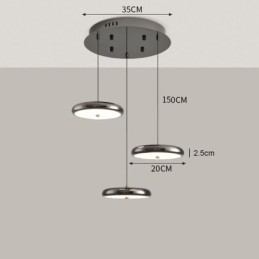 Lampă suspendată cu trei capete Lampă suspendată rotundă