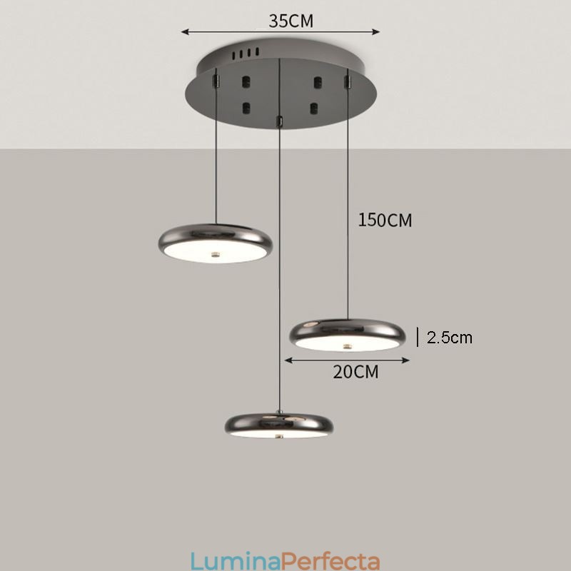 Lampă suspendată cu trei capete Lampă suspendată rotundă