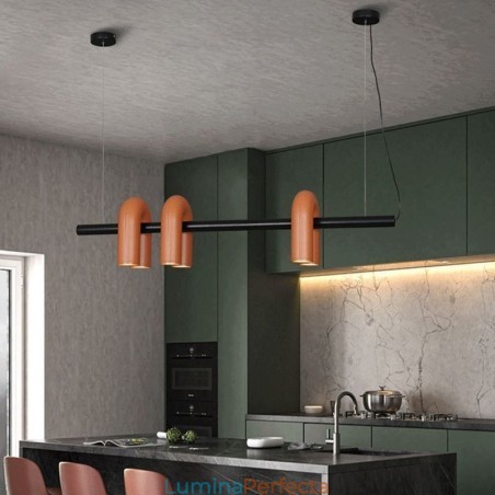 Plafoniera din fier forjat in forma de U Pendanta 90 abajur rotativa