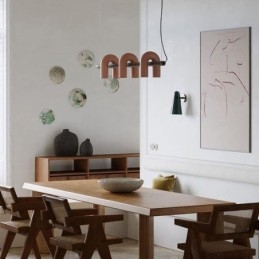 Plafoniera din fier forjat in forma de U Pendanta 90 abajur rotativa