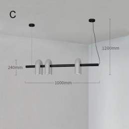 Plafoniera din fier forjat in forma de U Pendanta 90 abajur rotativa