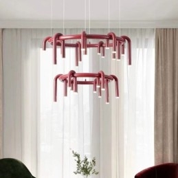 Plafoniera modernă nordică duplex pentru clădire circulară în formă de U