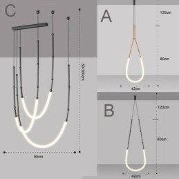 Lampă suspendată Creative Line Bamboo Plafoniera Negru Aur