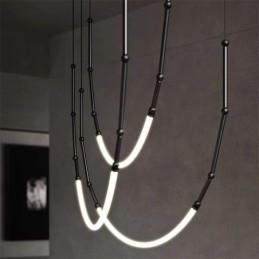 Lampă suspendată Creative Line Bamboo Plafoniera Negru Aur