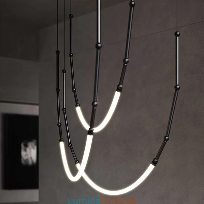 Lampă suspendată Creative Line Bamboo Plafoniera Negru Aur