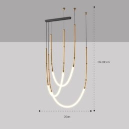 Lampă suspendată Creative Line Bamboo Plafoniera Negru Aur