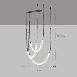 Lampă suspendată Creative Line Bamboo Plafoniera Negru Aur