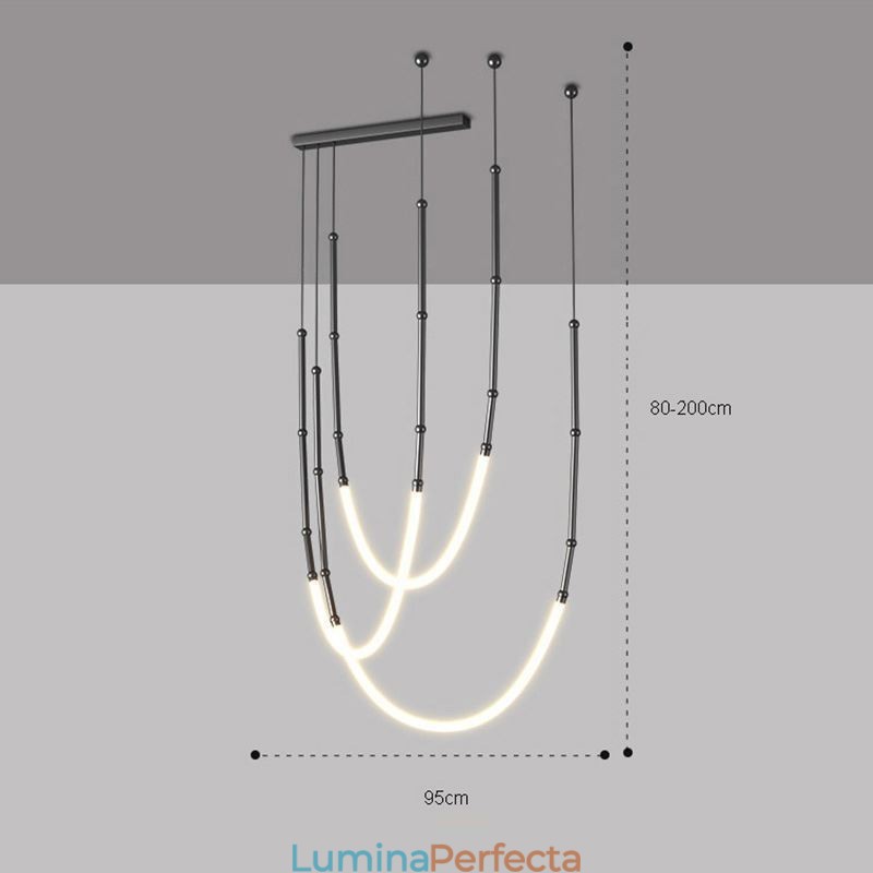 Lampă suspendată Creative Line Bamboo Plafoniera Negru Aur