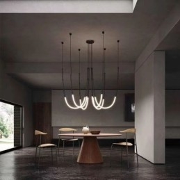 Plafoniera Creative Line Bamboo Suspendare Negru Aur