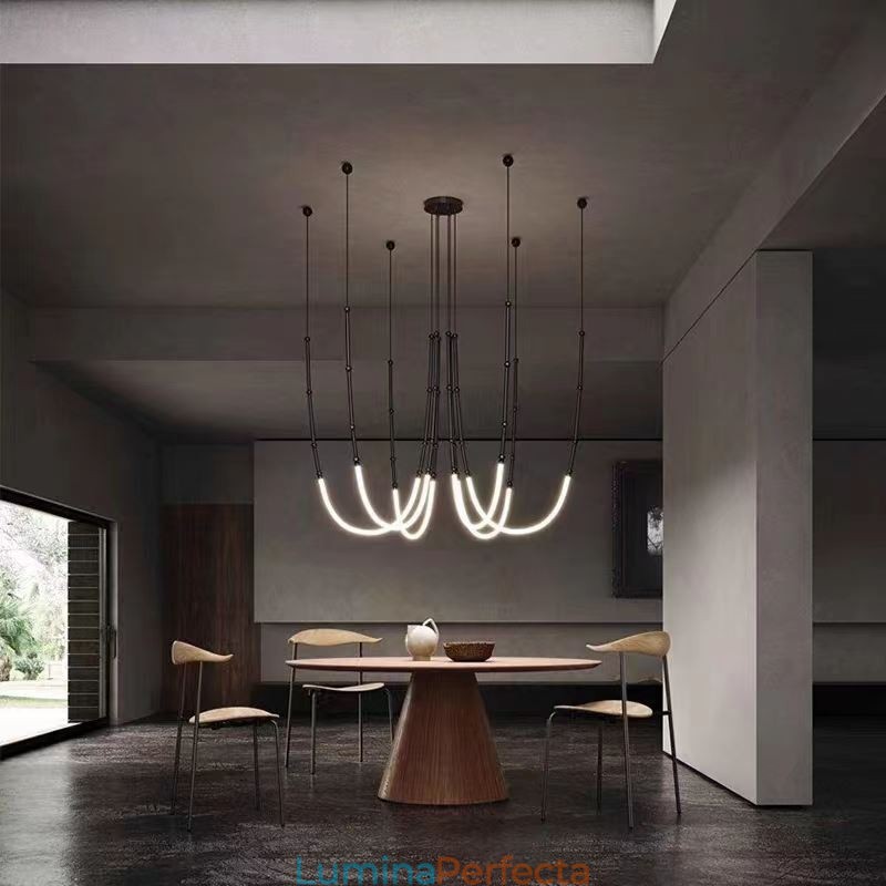 Plafoniera Creative Line Bamboo Suspendare Negru Aur