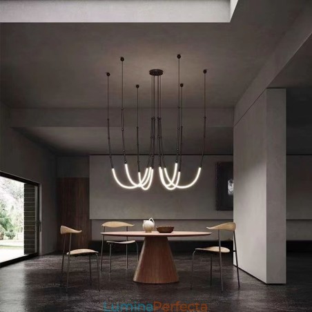 Plafoniera Creative Line Bamboo Suspendare Negru Aur Plafoniera Creative Line Bamboo Suspendare Negru Aur