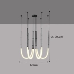 Plafoniera Creative Line Bamboo Suspendare Negru Aur
