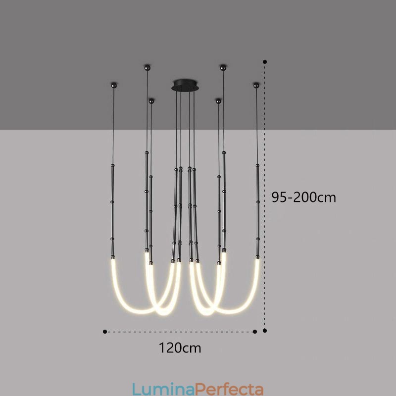 Plafoniera Creative Line Bamboo Suspendare Negru Aur