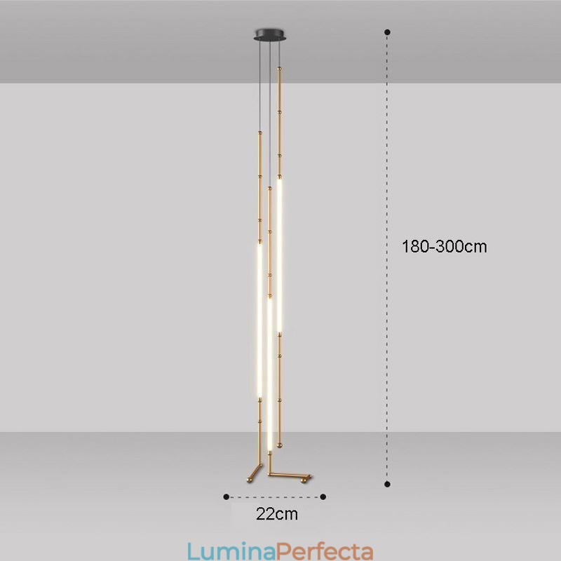 Plafoniera Creative Line Bamboo Suspendare Negru Aur