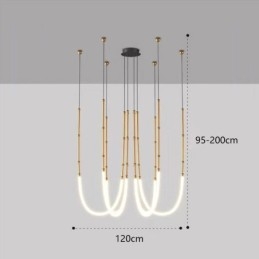 Plafoniera Creative Line Bamboo Suspendare Negru Aur