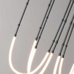 Plafoniera Creative Line Bamboo Suspendare Negru Aur