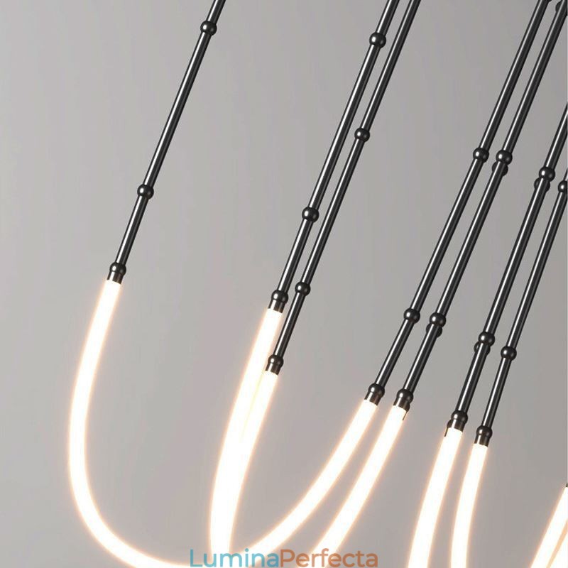 Plafoniera Creative Line Bamboo Suspendare Negru Aur