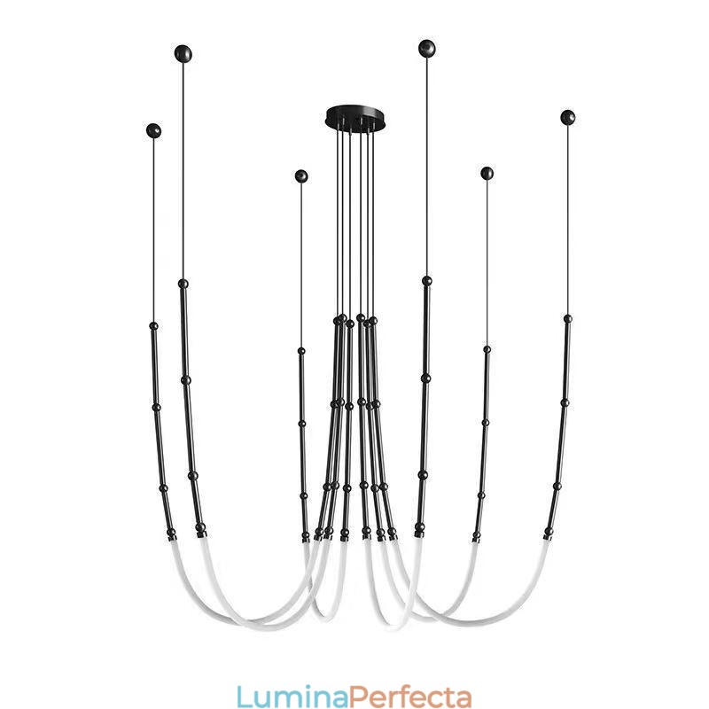 Plafoniera Creative Line Bamboo Suspendare Negru Aur