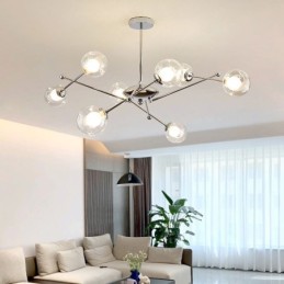 Lampă suspendată din sticlă în stil european Plafoniera cu fasole magică simplă