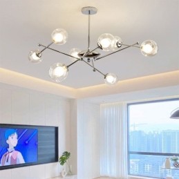 Lampă suspendată din sticlă în stil european Plafoniera cu fasole magică simplă