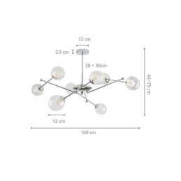 Lampă suspendată din sticlă în stil european Plafoniera cu fasole magică simplă
