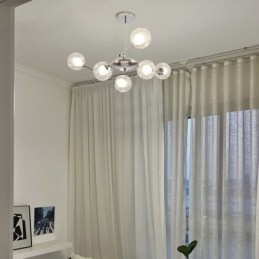 Lampă suspendată din sticlă în stil european Plafoniera cu fasole magică simplă