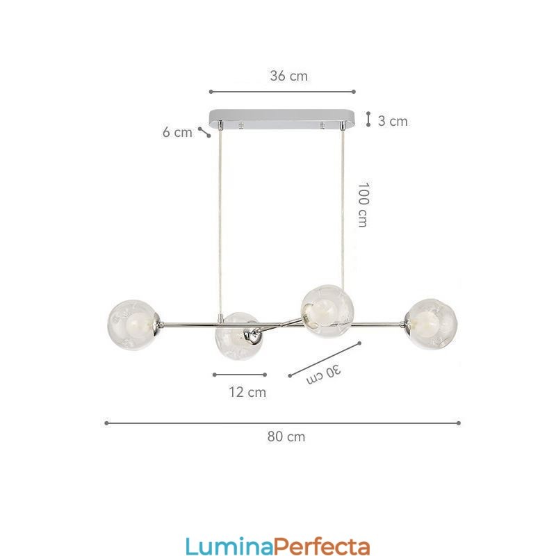 Lampă suspendată din sticlă European Magic Bean Lampă suspendată 4 lumini