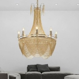Lampă suspendată cu lanț din aluminiu Lumină creativă Cioc de lux Lumină decorativă Aur Argintiu